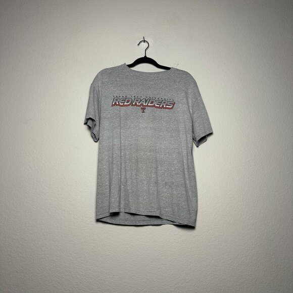 Retro VTG Texas Tech University Graphic T Shirt Mens M Grey Sports Gym Classic - Picture 1 of 11